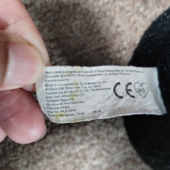 Angry Birds Plush Black Bird Crow Around Toy Stuffed Animal 5" NO SOUND 2010 - Picture 12 of 13